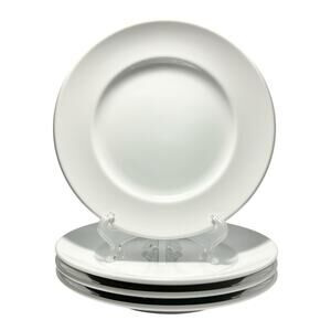 Williams-Sonoma “Brasserie, White” 4 Ceramic Luncheon or Large Salad Plates 9”